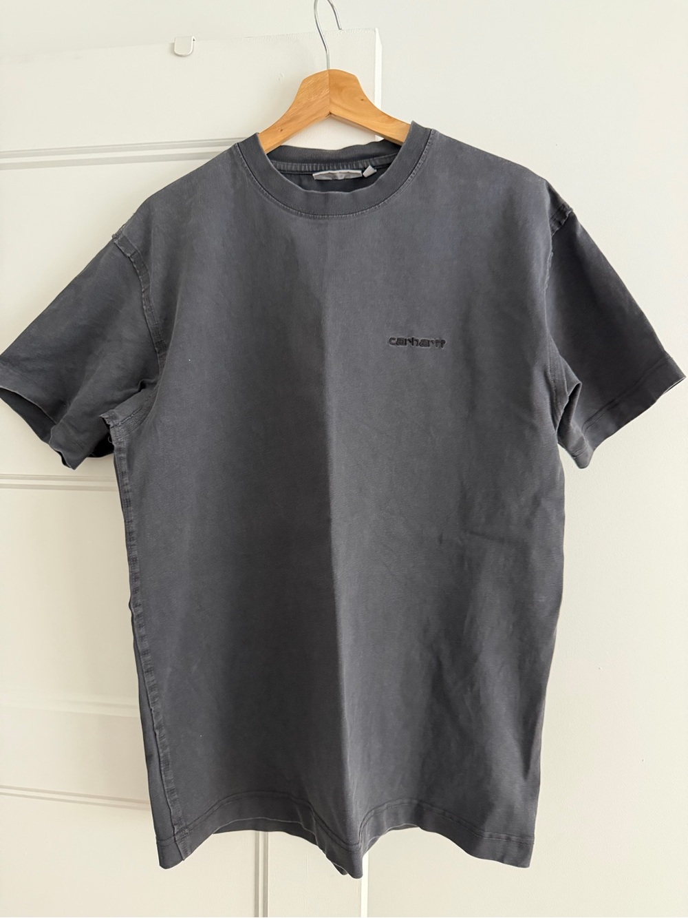 Carhartt WIP Men's Washed Black Logo Crew Neck T-Shirt